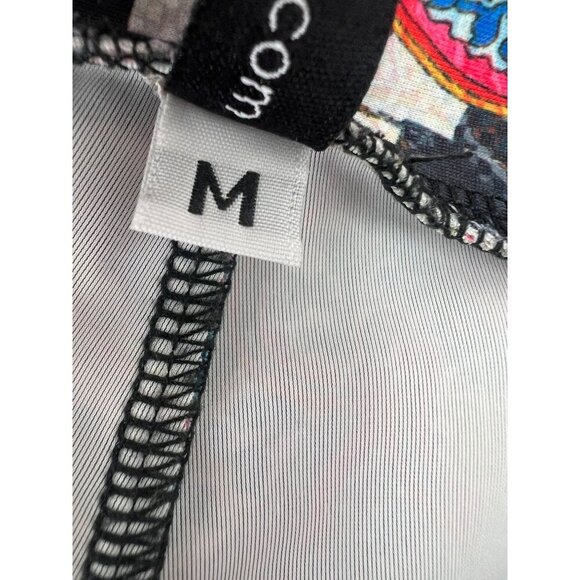 Onzie Women Size Medium Black Colorful Boho Athletic Leggings - Picture 3 of 8